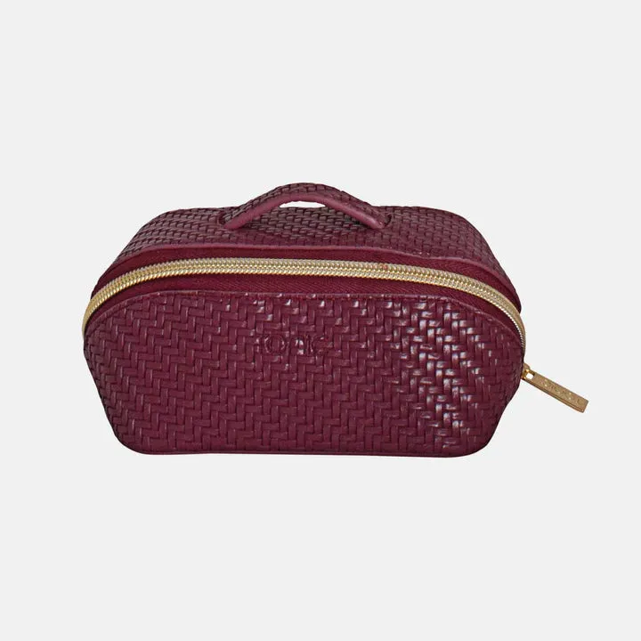 Herringbone Cosmetic Bag Collection | Plum