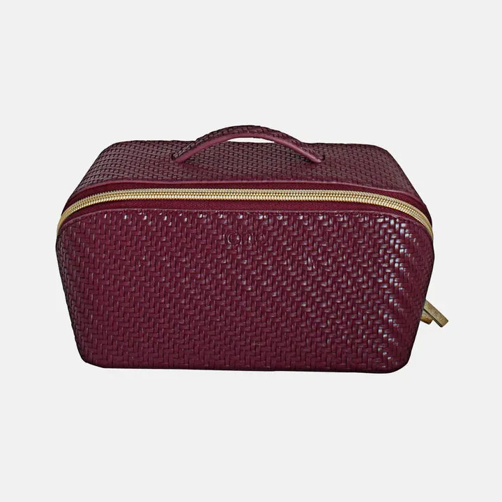 Herringbone Cosmetic Bag Collection | Plum