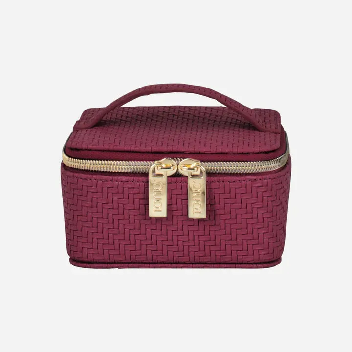 Herringbone Cosmetic Bag Collection | Plum