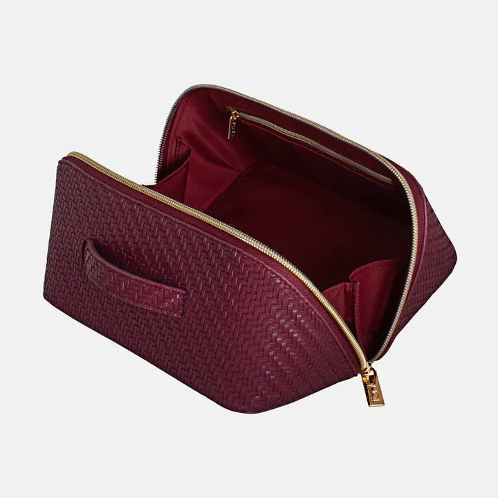 Herringbone Cosmetic Bag Collection | Plum