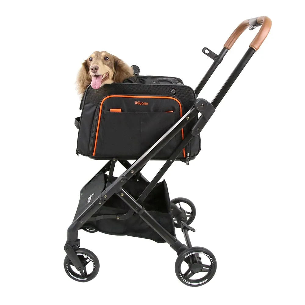 Ibiyaya JetPaw 3-in-1 Pet Stroller/Removable Airline-Approved Carrier | Expandable Rolling Pet Carrier-Backpack