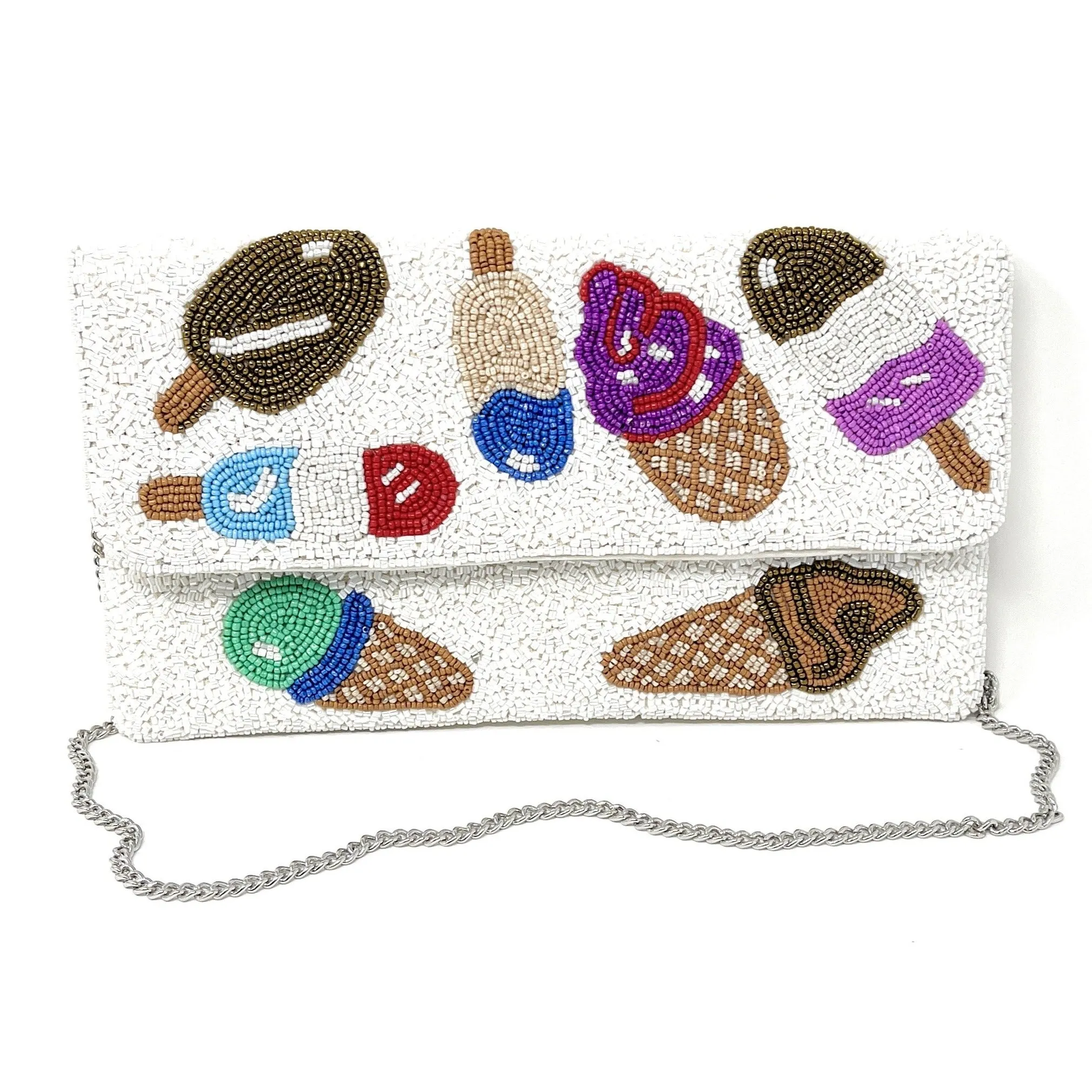 Ice Cream Beaded Clutch Purse