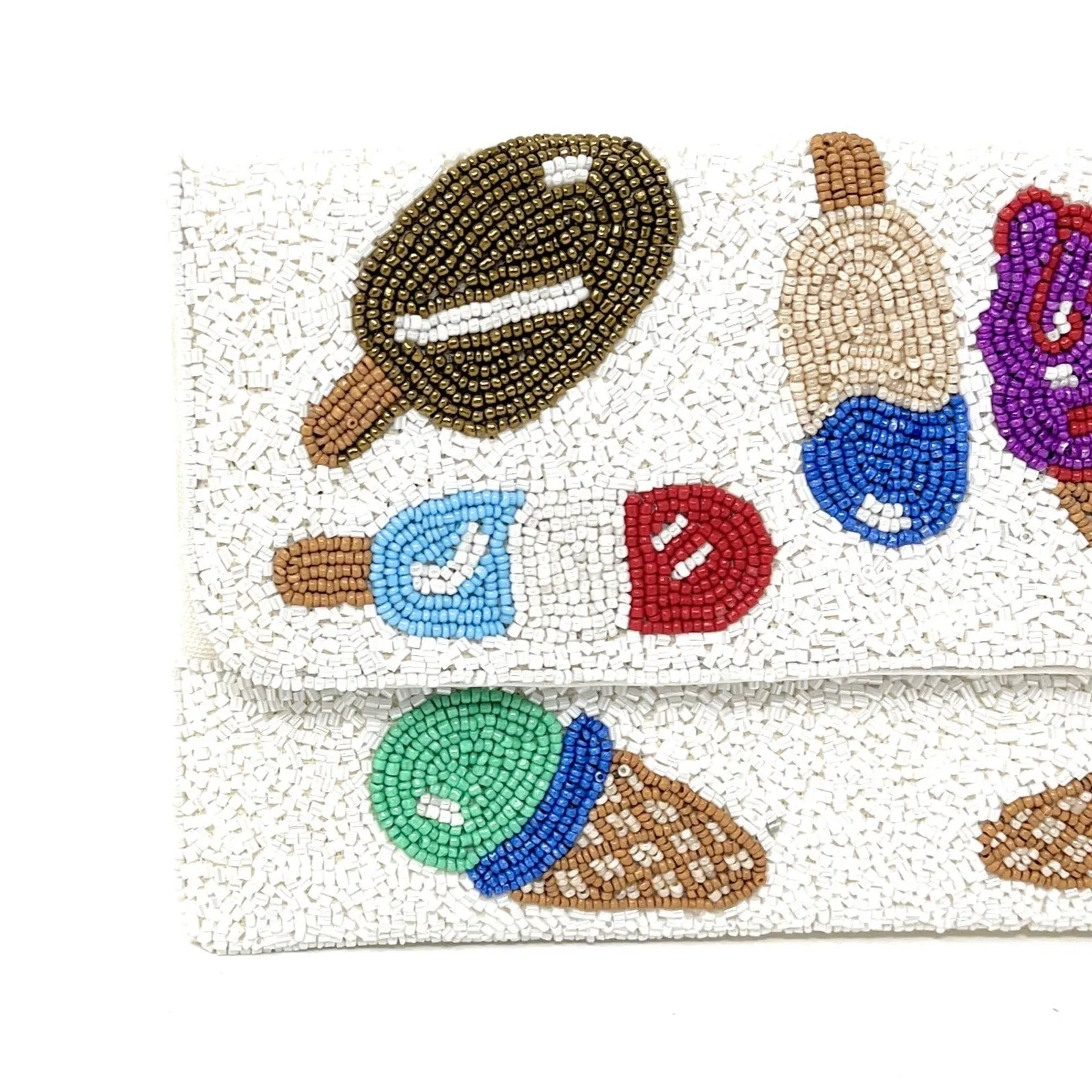 Ice Cream Beaded Clutch Purse