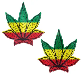 Indica Pot Leaf: Rasta Weed Nipple Pasties