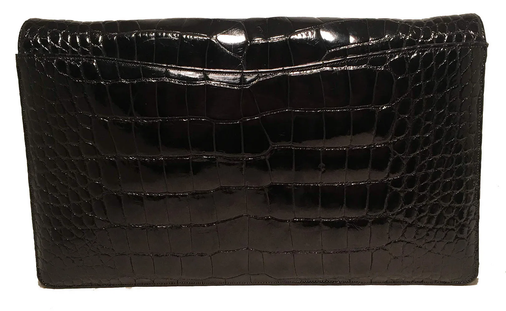 Judith Leiber Vintage Black Alligator Shoulder Bag Clutch