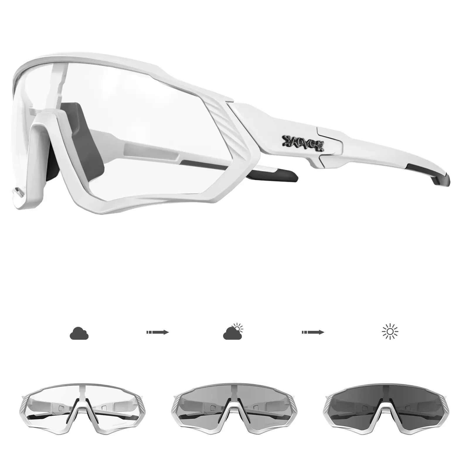 Kapvoe Photochromic Cycling Sunglasses Men Women Sport Road Mtb Mountain Bike Bicycle Glasses Cycling Glasses Eyewear Goggle