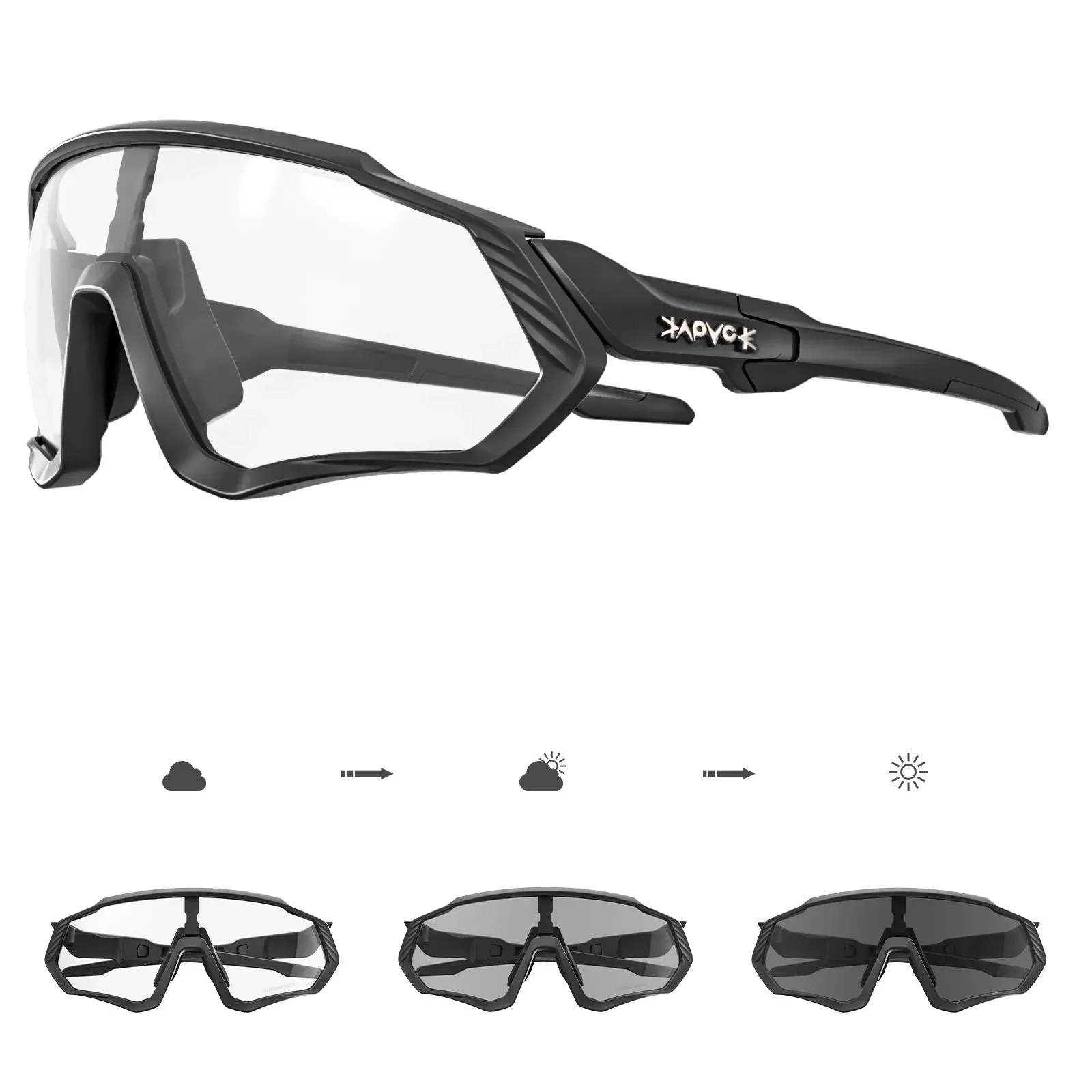 Kapvoe Photochromic Cycling Sunglasses Men Women Sport Road Mtb Mountain Bike Bicycle Glasses Cycling Glasses Eyewear Goggle