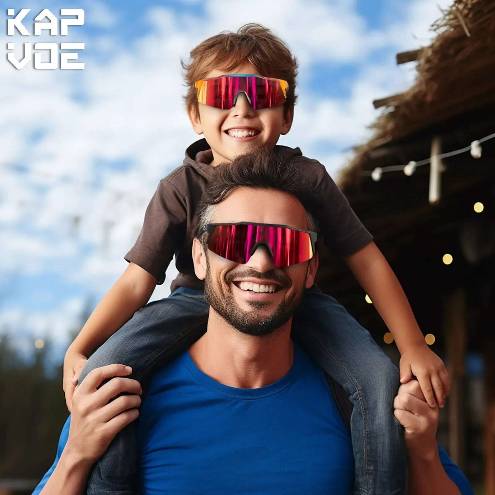 Kapvoe UV400 Kids Cycling Sunglasses Boys Girls Outdoor Bike Eyewear Child Camping Goggles  MTB Fishing Sport Bicycle Glasses