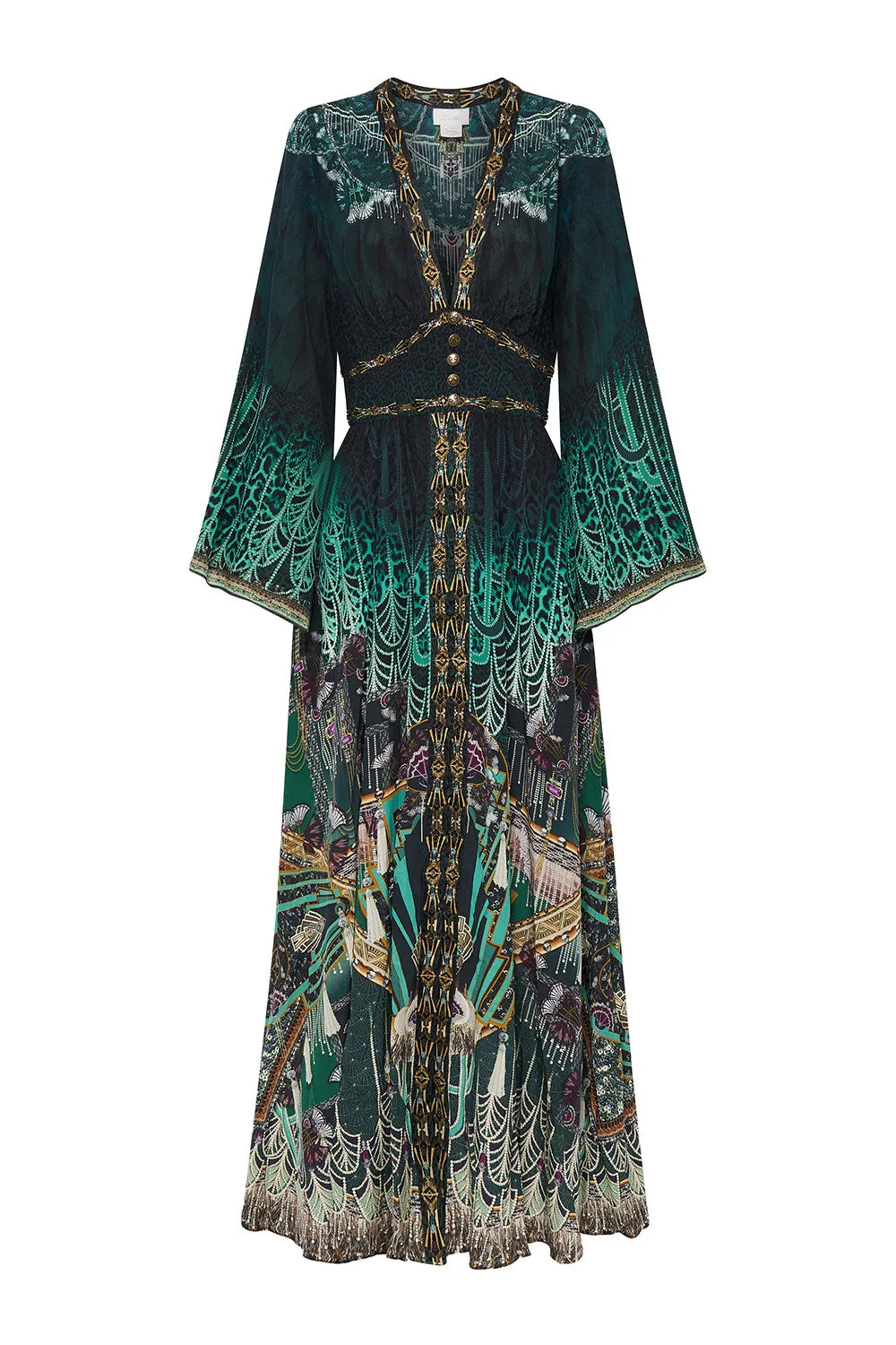 KIMONO SLEEVE DRESS WITH SHIRRING DETAIL FITZGERALDS FLAPPER