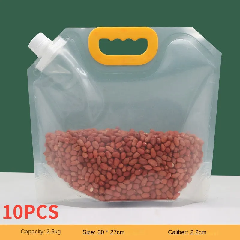 Kitchen Storage Bag Grain Moisture-proof Sealed Bag Insect-proof Transparent Portable Food-grade Transparent Storage Bag