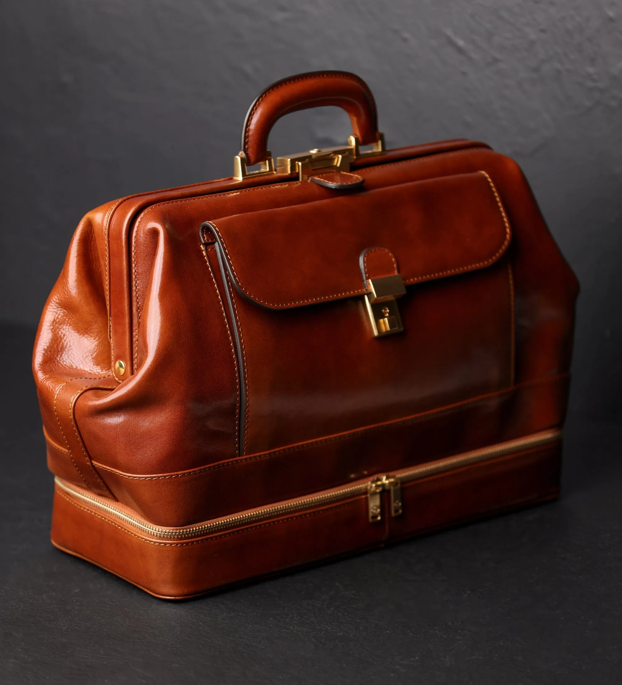 Large Full Grain Italian Leather Doctor Bag - The Master and Margarita