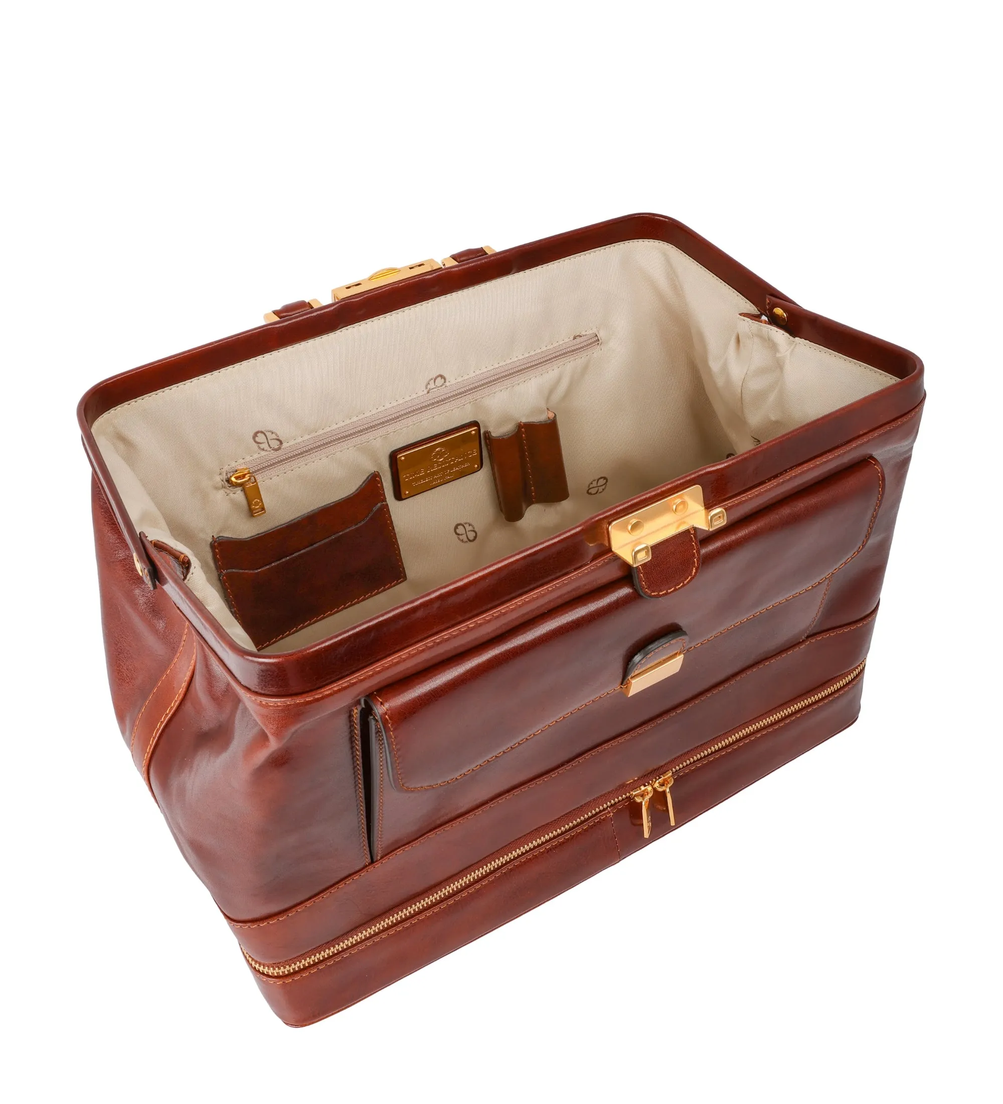 Large Full Grain Italian Leather Doctor Bag - The Master and Margarita