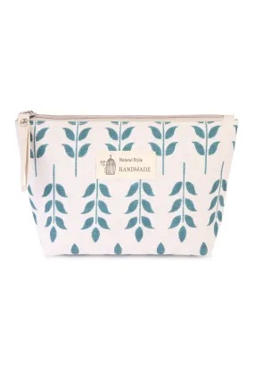 LEAF PRINTED COSMETIC BAG