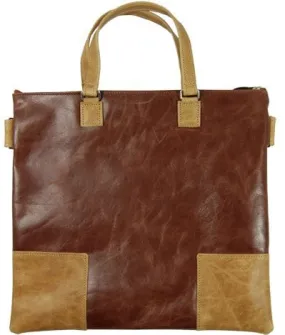 Leather Bag With Square Patches on the Corners 520G-TN