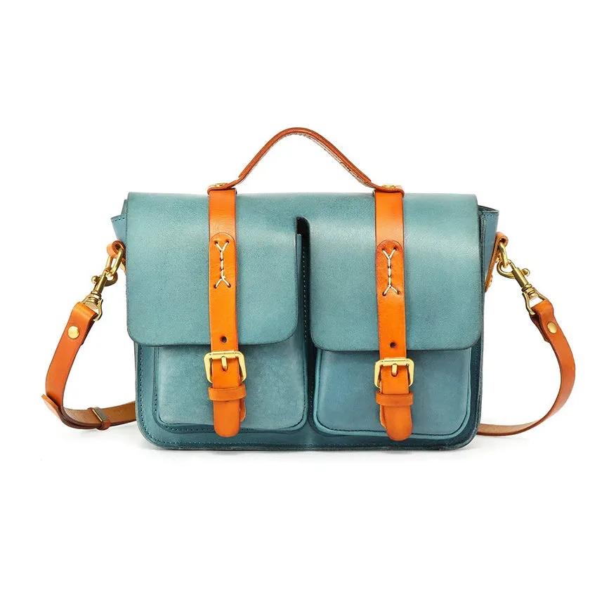 Leather Cambridge Satchel,Unisex Color-Block Crossbody Cambridge Leather Bag,For Women For Men-i7bags