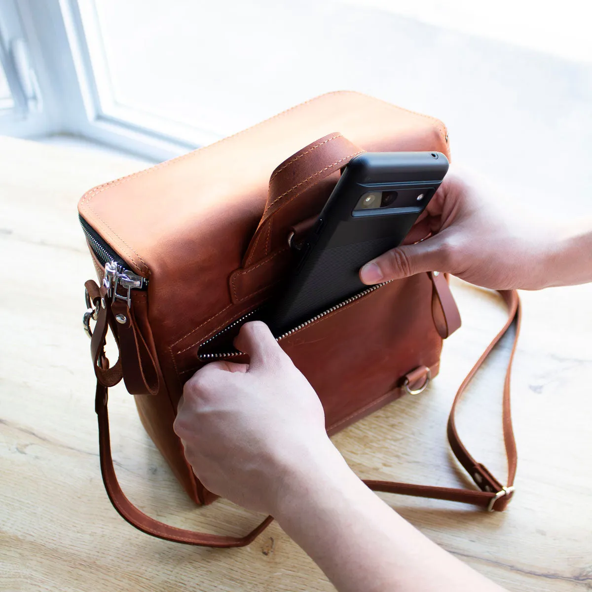 Leather Convertible Backpack