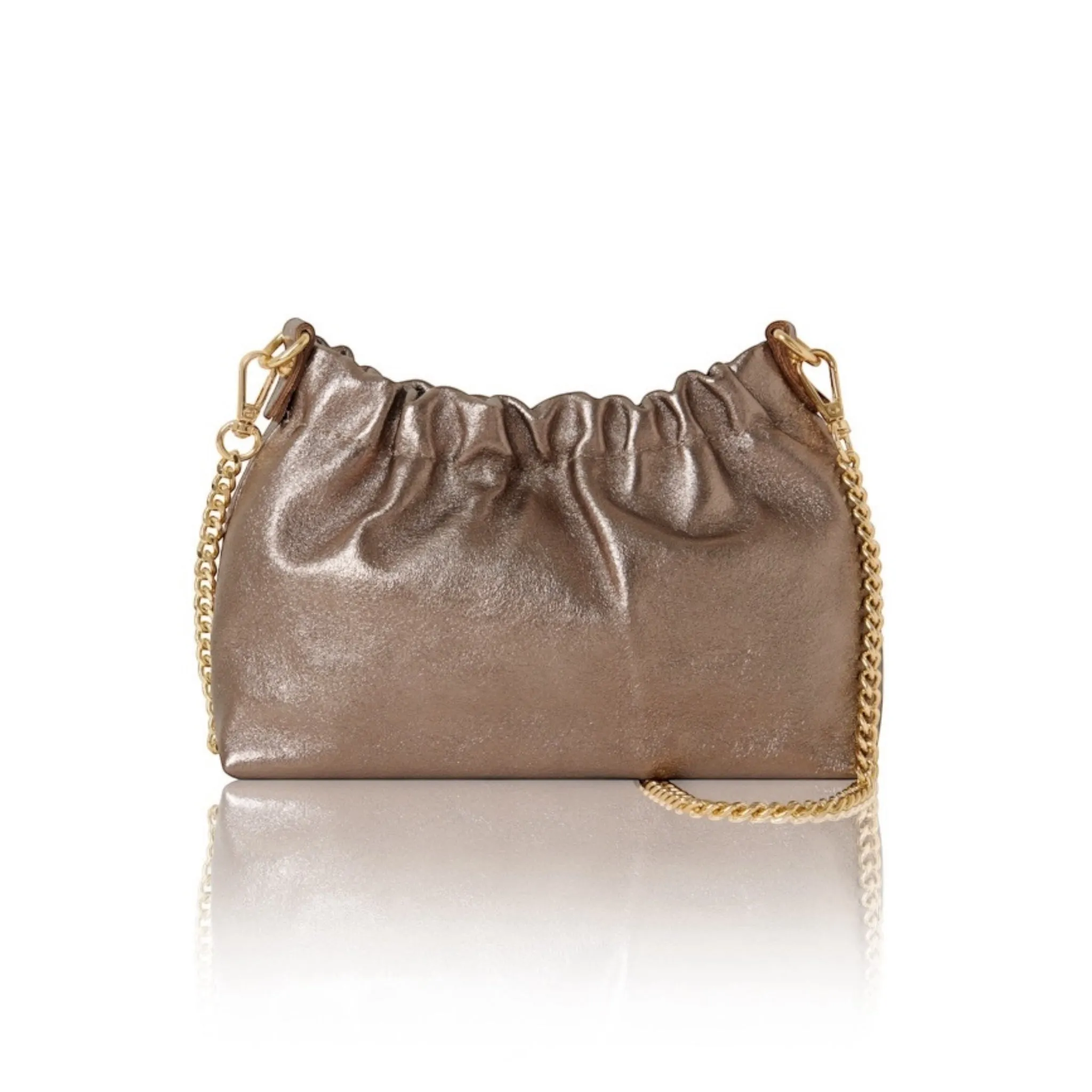 Leather Convertible Bag Bronze