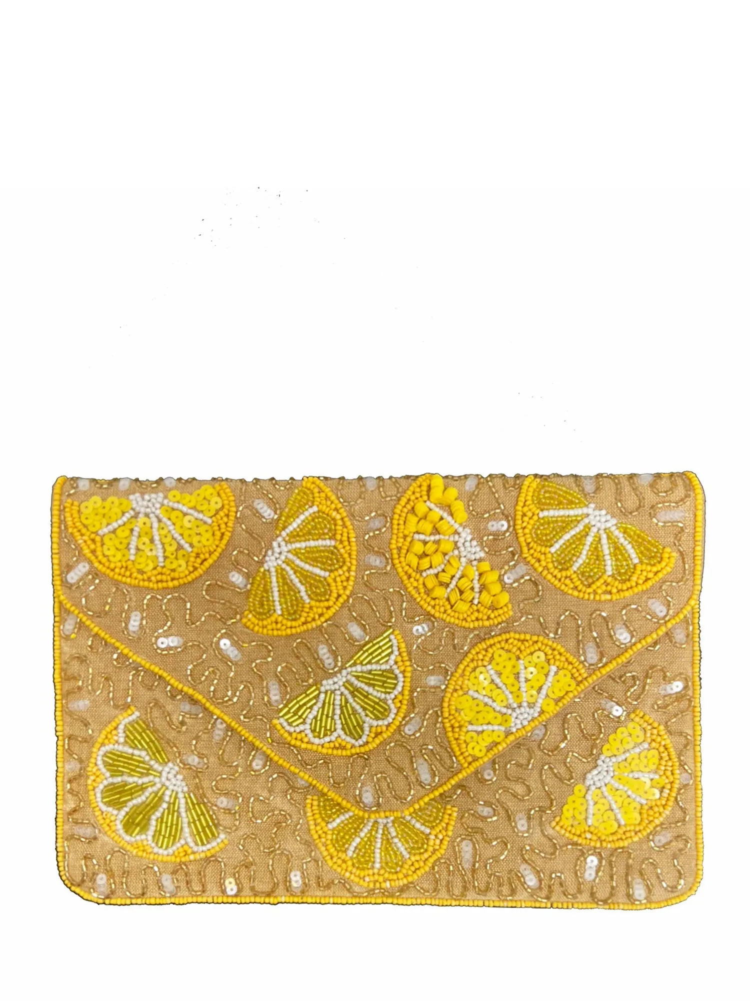 Lemon Embellished Clutch