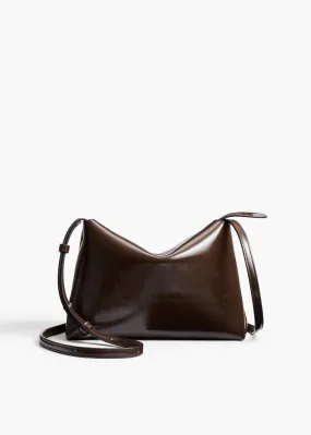 Lina Crossbody Bag in Chestnut Crackle Patent Leather