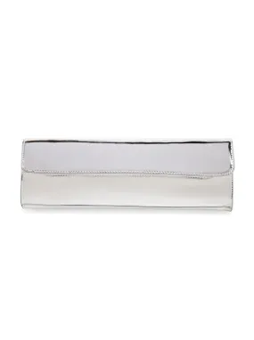 Long Clutch Bag in Liquid Silver