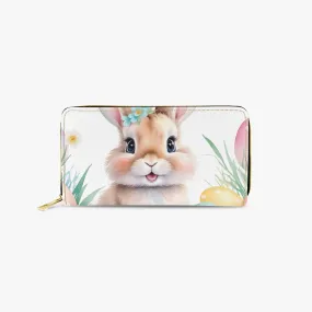 Long Type Zipper Purse, Easter, Rabbit, awd-652