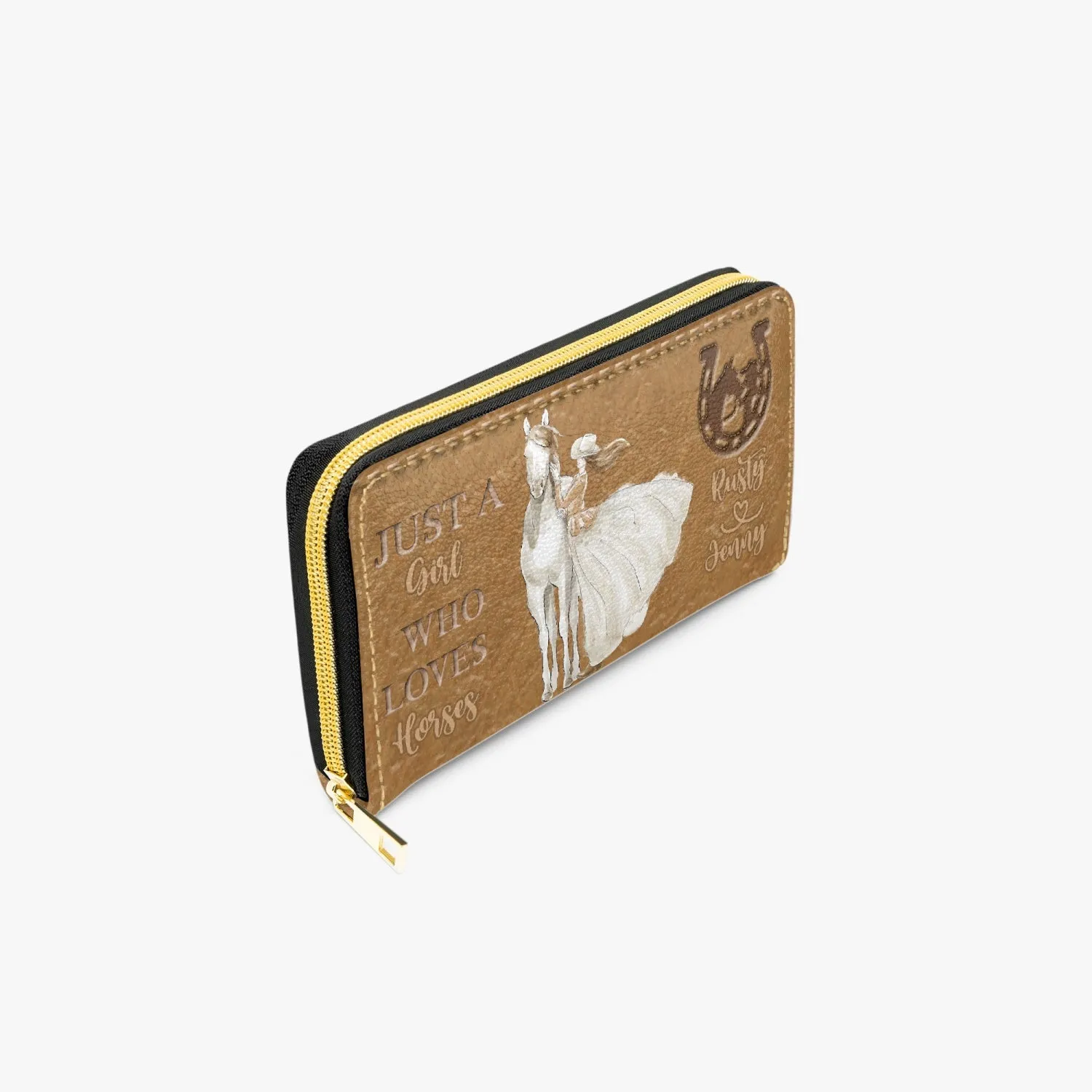 Long Type Zipper Purse - Western, Just a Girl Who Loves Horses, Personalised/Non-Personalised