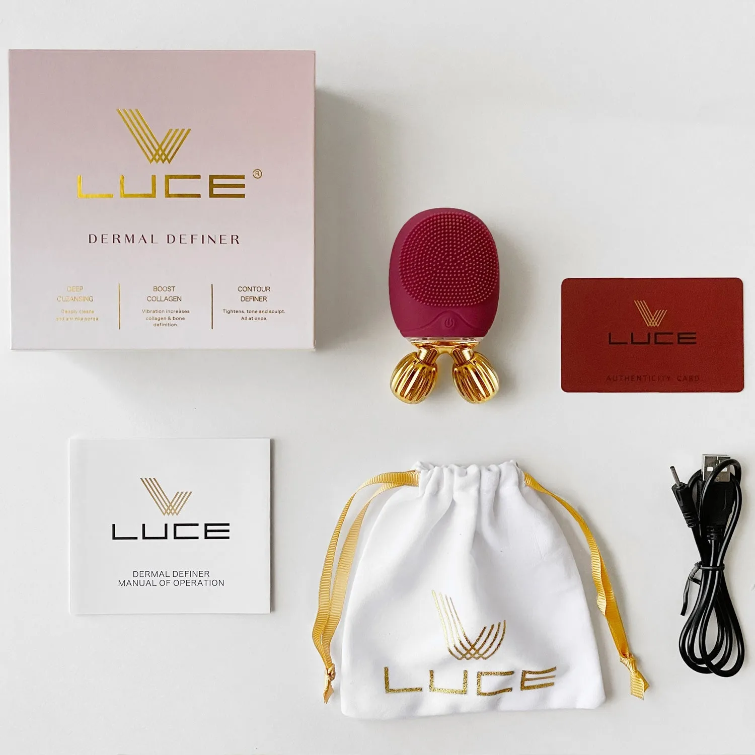 Luce Dermal Definer Facial Cleanser and Roller