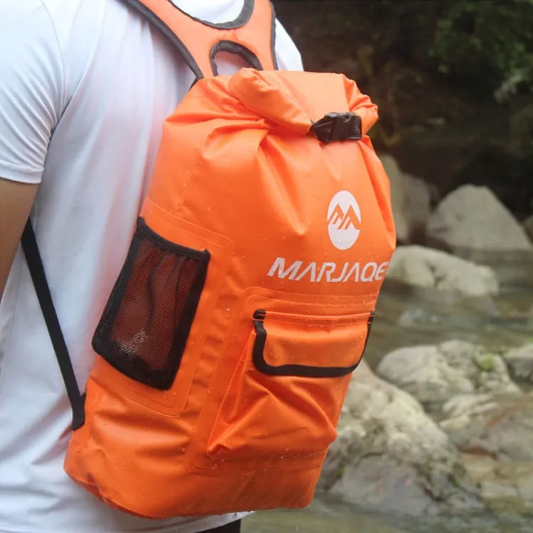 MARJAQE B1502 22L Outdoor Backpack Waterproof Bag Upstream Rafting Waterproof Bucket Bag Drying Bag(Orange)