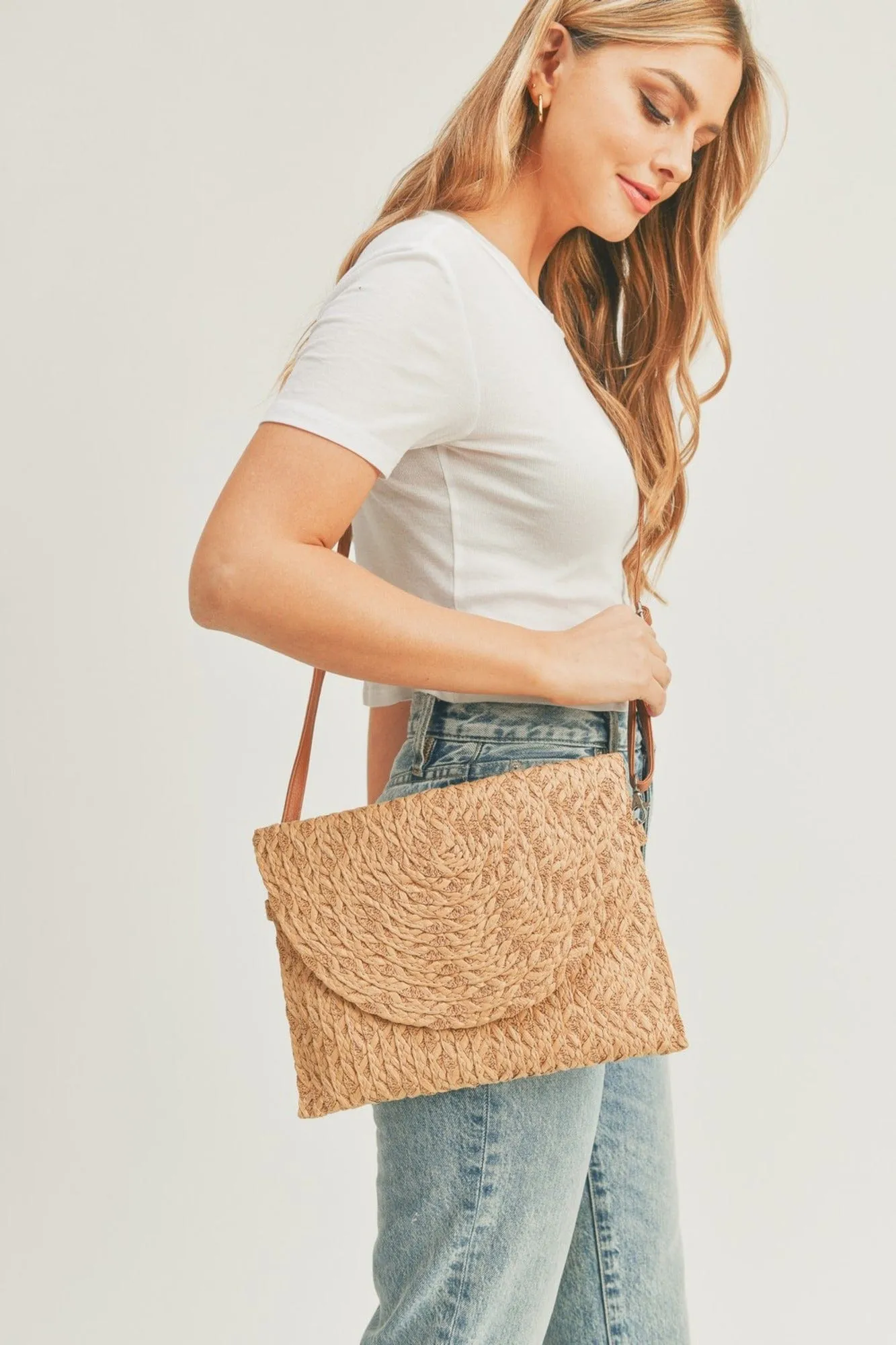 MB0185 Eliza Straw Crossbody/Clutch