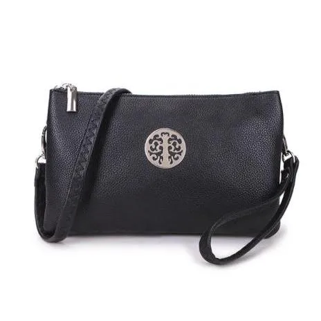 Medium Crossbody Bag With Wristlet Strap And Silver Tree Of Life Logo (Available in 21 Colours)