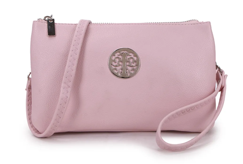 Medium Crossbody Bag With Wristlet Strap And Silver Tree Of Life Logo (Available in 21 Colours)