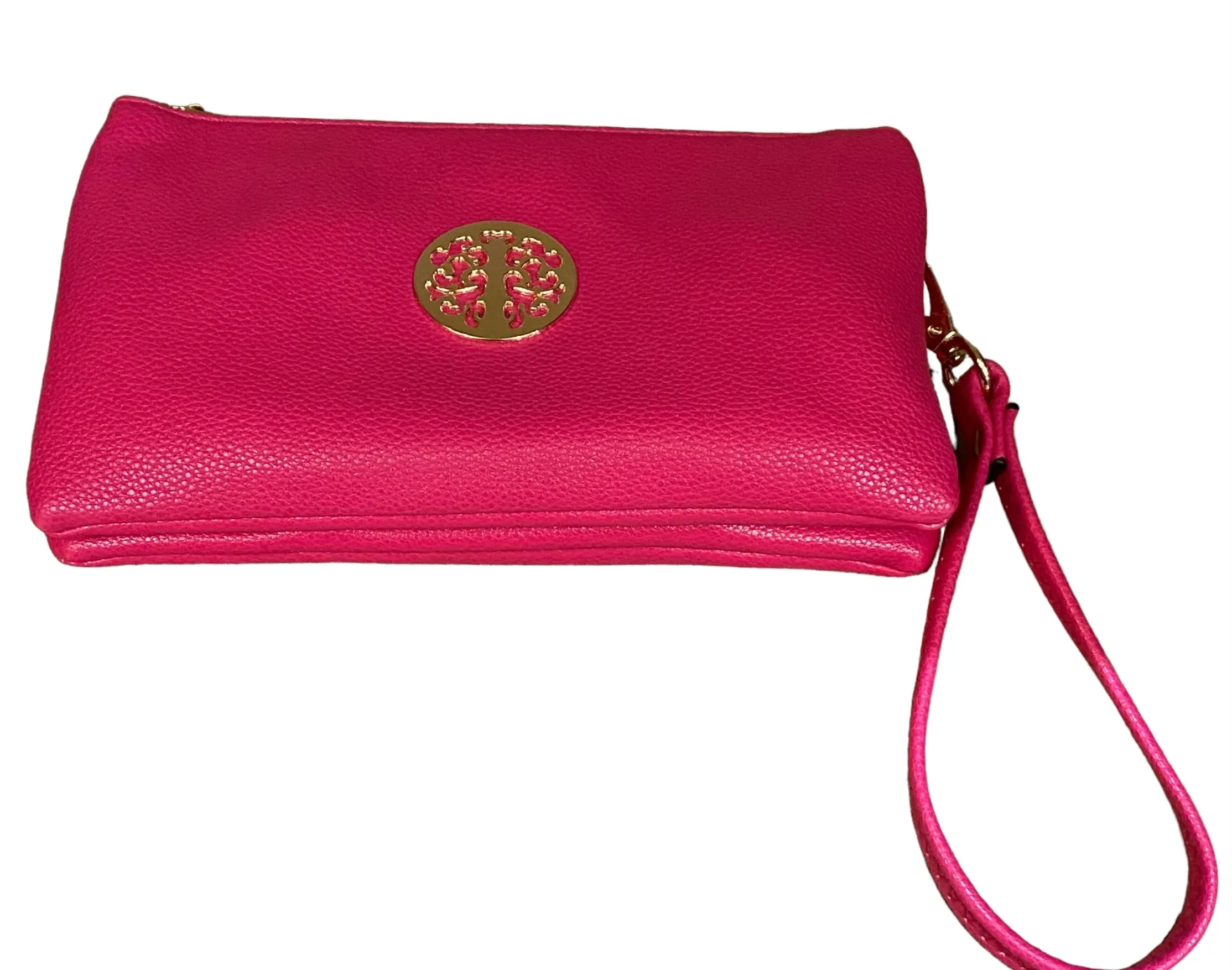 Medium Crossbody Bag With Wristlet Strap And Silver Tree Of Life Logo (Available in 21 Colours)