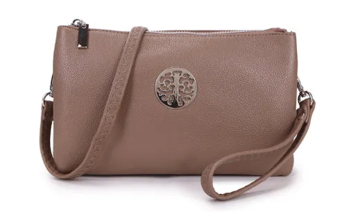 Medium Crossbody Bag With Wristlet Strap And Silver Tree Of Life Logo (Available in 21 Colours)