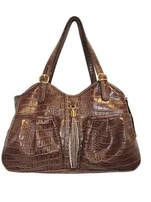 Metro - Brown Croco with Tassel Pet Carrier