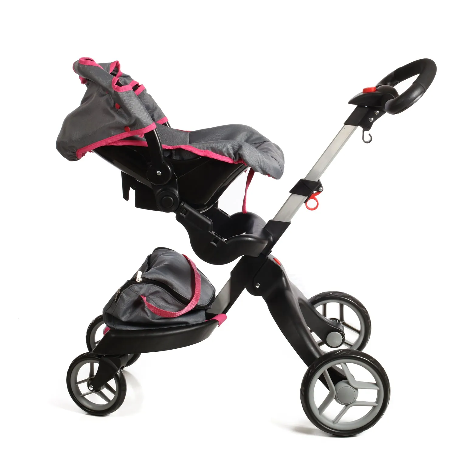 Mommy and Me SoCutie Doll Stroller with Swiveling Wheels and Adjustable Handle. Carriage Bag Included - Stokke Style