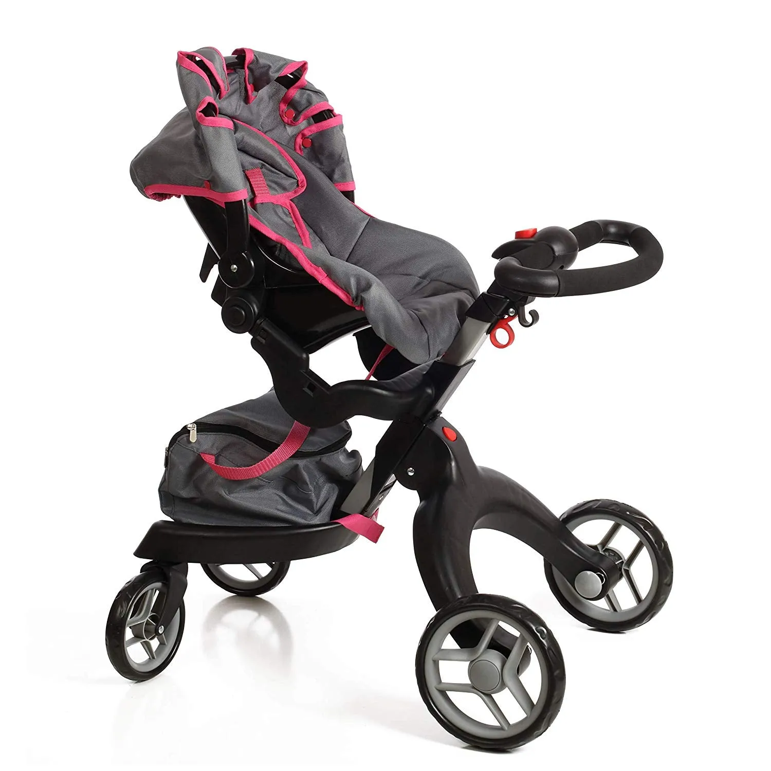 Mommy and Me SoCutie Doll Stroller with Swiveling Wheels and Adjustable Handle. Carriage Bag Included - Stokke Style