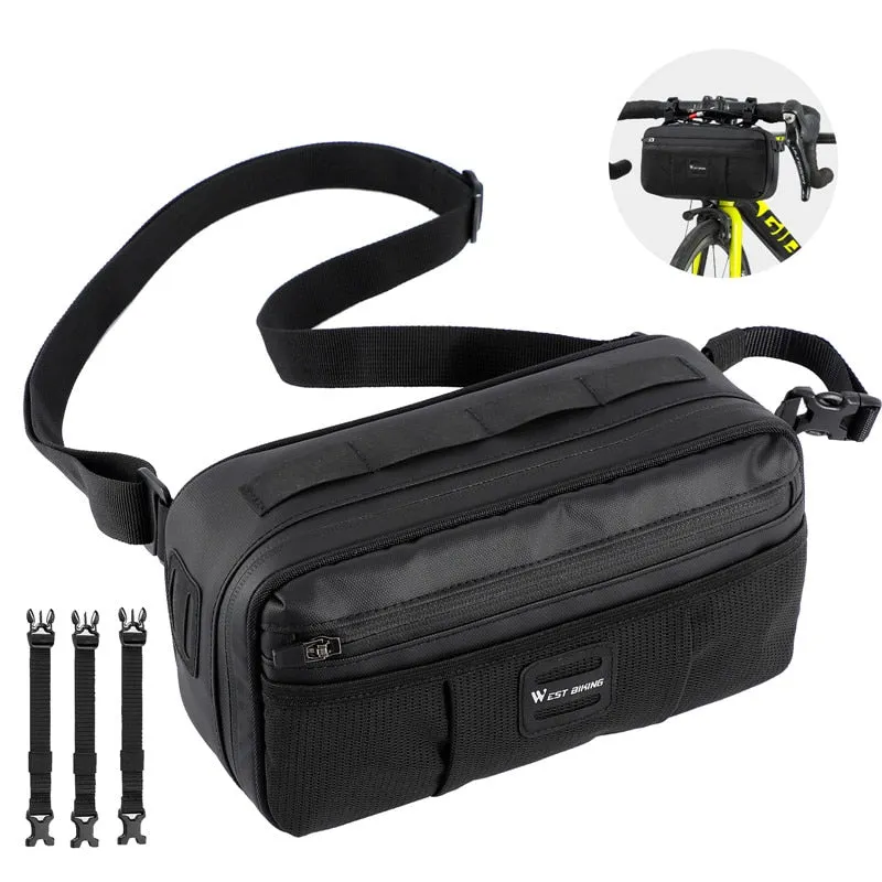 Multifunction Bicycle Handlebar Bag Shoulder Waist Cycling Frame Bag Large Capacity MTB Road Bike Accessories