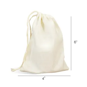 Muslin Drawstring Bags - Medium 4 x 6 Inch