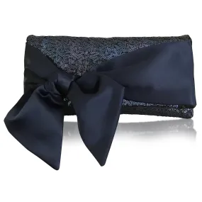 Navy sequin clutch handbag HOPE