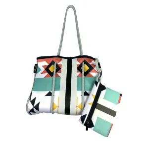 NP-4500 Aztec Grey Stripe Neoprene Tote Bag