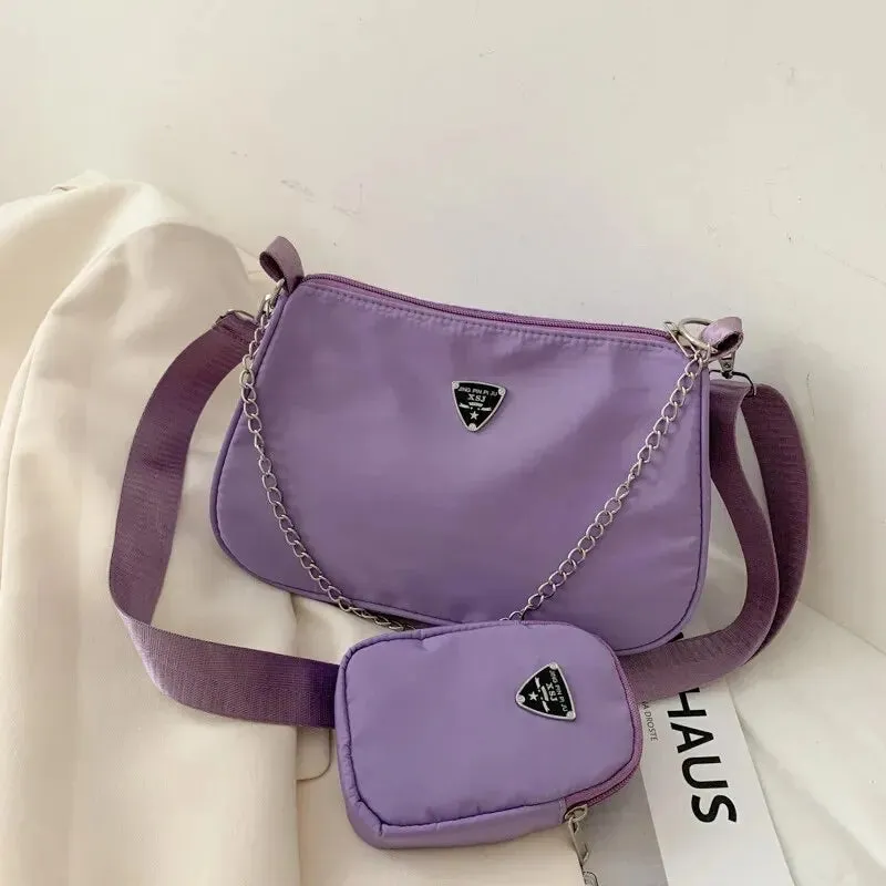 Nylon Crossbody Bag For Women Fashion Portable Casual Underarm Bag Students