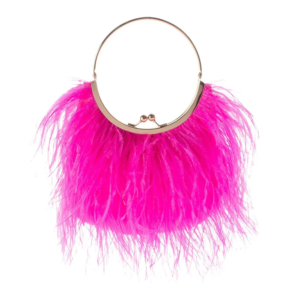 OB6433 PENNY FRAMED FEATHER BAG