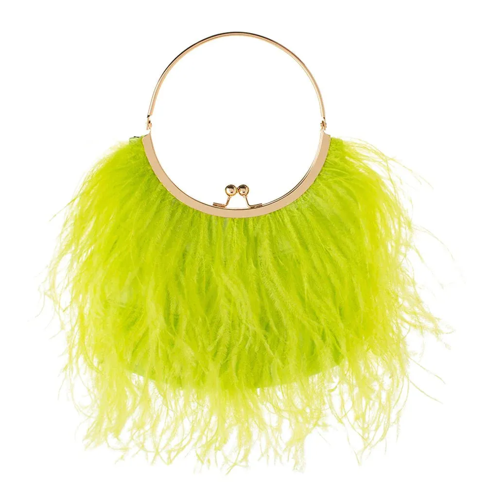 OB6433 PENNY FRAMED FEATHER BAG