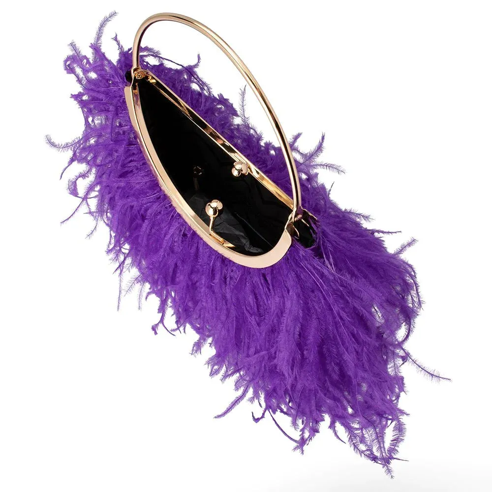 OB6433 PENNY FRAMED FEATHER BAG