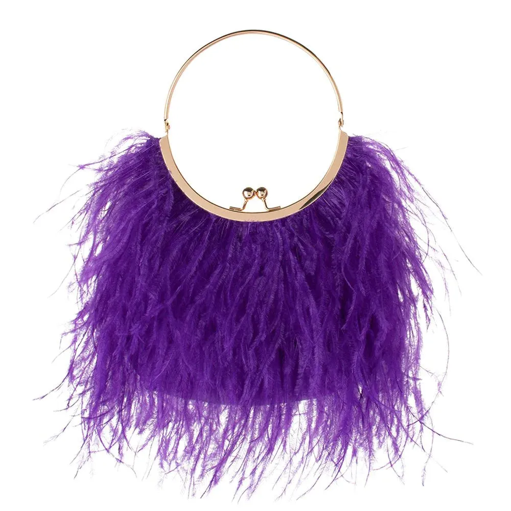 OB6433 PENNY FRAMED FEATHER BAG