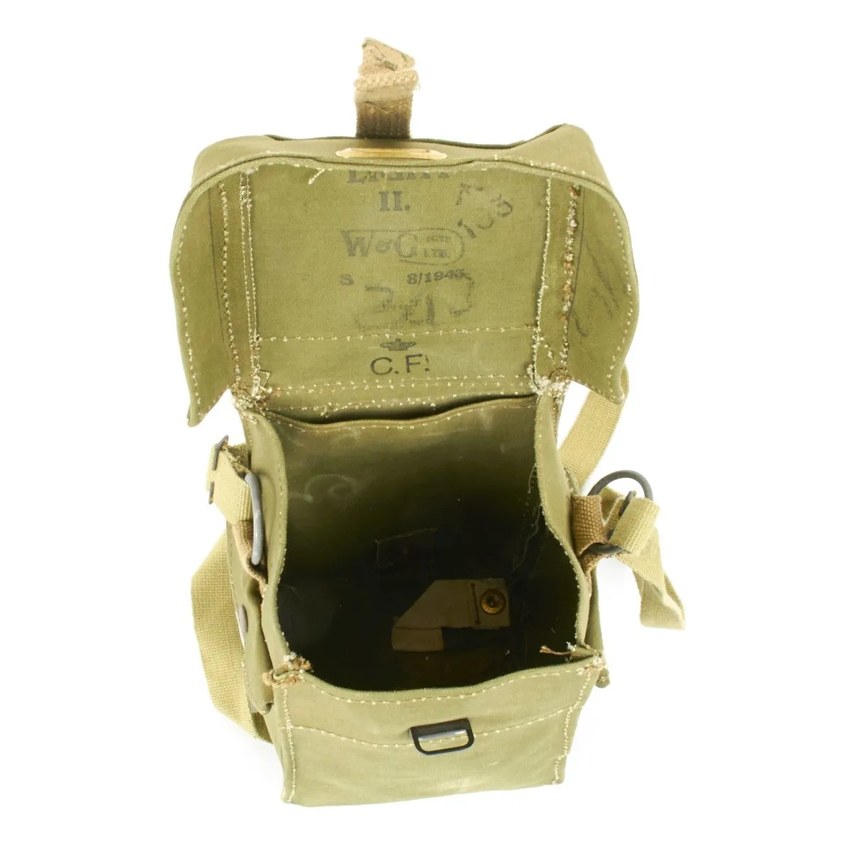 Original British WWII Ammunition Carrier and Gas Mask Bag