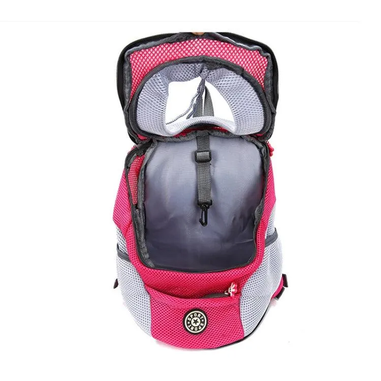 Pet-Friendly Outdoor Travel Backpack for Dogs and Cats - Comfortable Mesh Carrier with Double Shoulder Straps