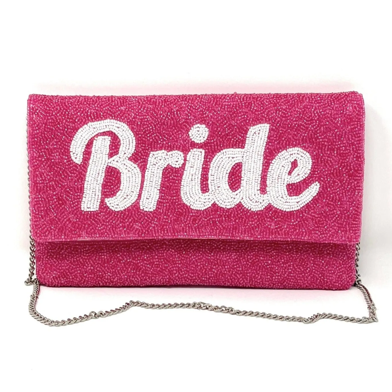 Pink Bride Beaded Clutch Purse