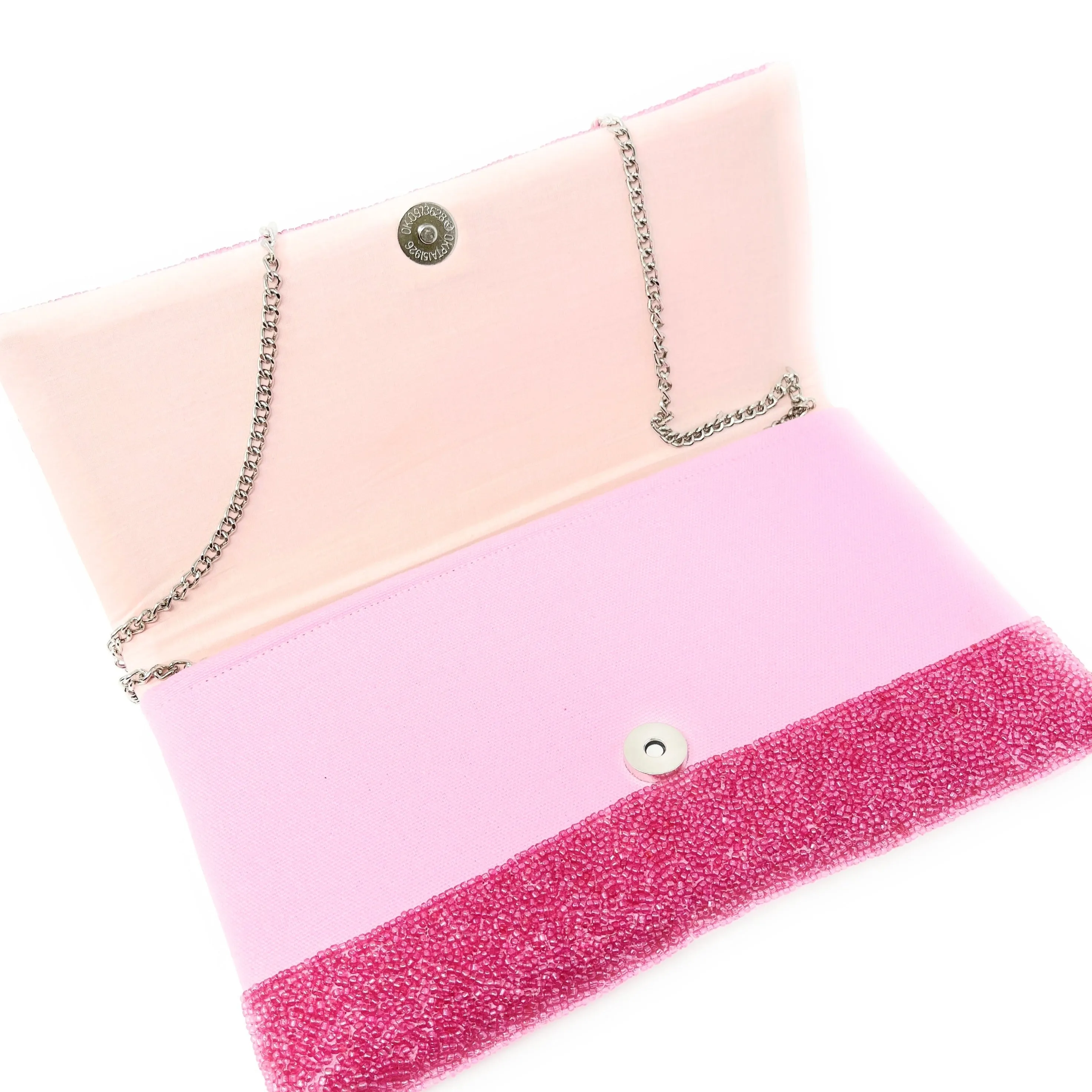 Pink Bride Beaded Clutch Purse