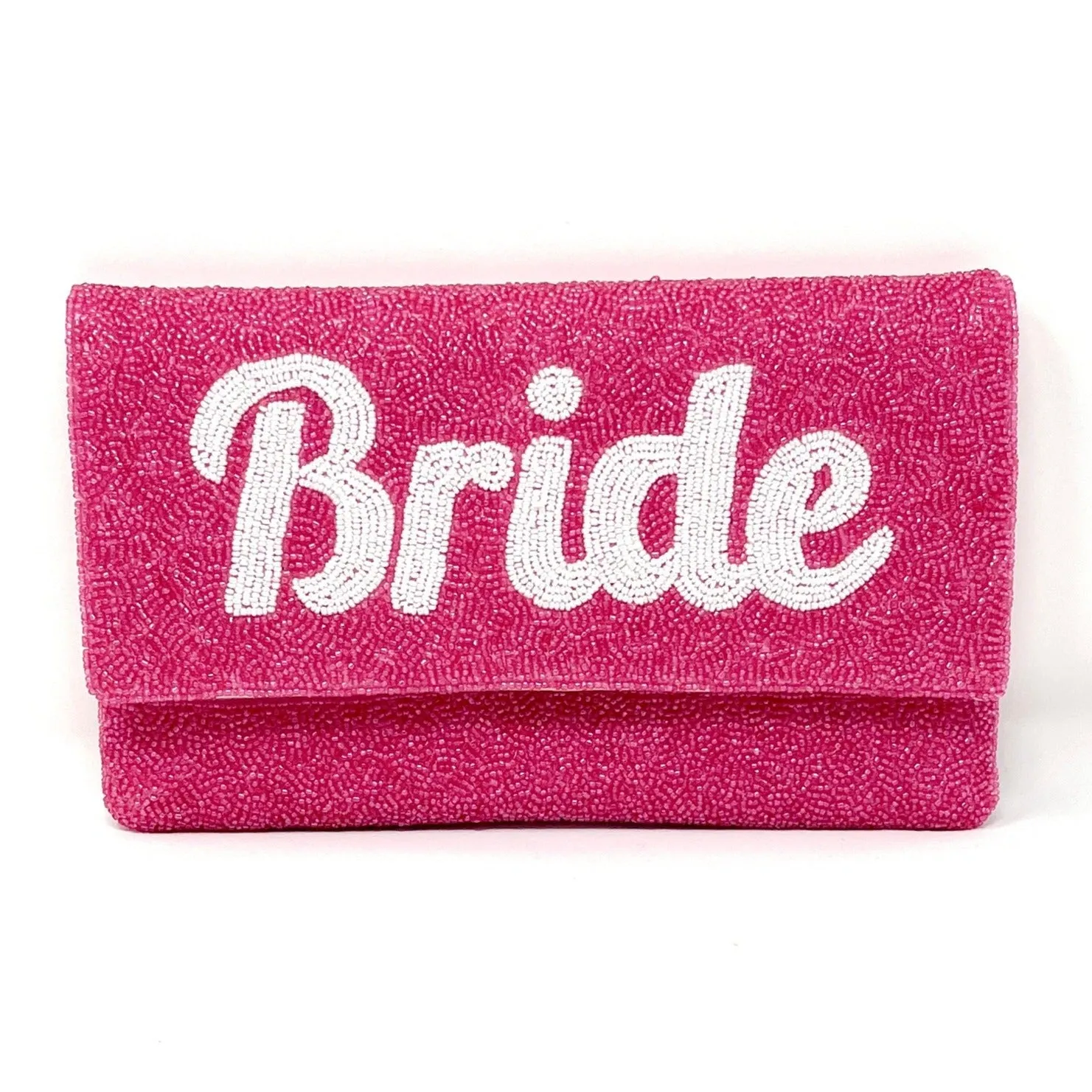 Pink Bride Beaded Clutch Purse